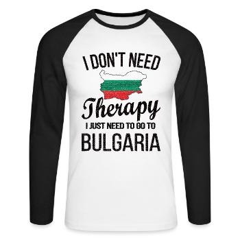 Bulgare Bulgarien Herkunft Bulgarische Flagge - Unisex Baseballshirt langarm - Weiß/Schwarz - Vorne - Nik (191cm)