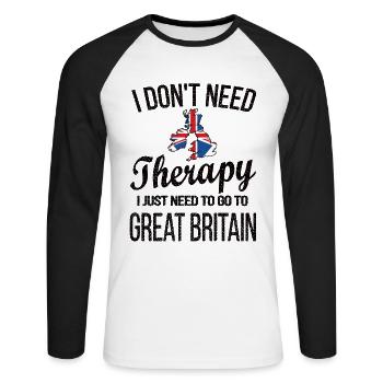 British Great Britain Origin British flag - Unisex Long Sleeve Baseball T-Shirt - white/black - Front - Nik (191cm)