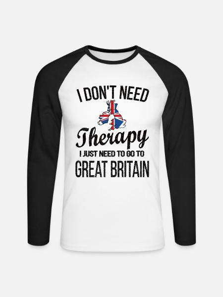 British Great Britain Origin British flag - Unisex Long Sleeve Baseball T-Shirt - white/black