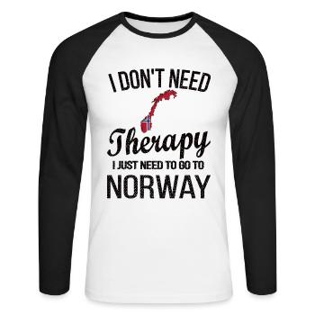 Norwegian Norway origin Norwegian flag - Unisex Long Sleeve Baseball T-Shirt - white/black - Front - Nik (191cm)