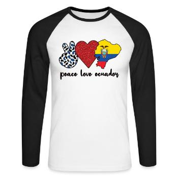 Équateur Équateur Racines équatoriennes - T-shirt baseball manches longues Homme - blanc/noir - Devant - Nik (191cm)
