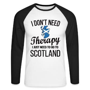 Proud Scotsman Scotland Scottish Flag - Unisex Long Sleeve Baseball T-Shirt - white/black - Front - Nik (191cm)