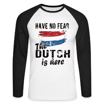 Dutch Netherlands Dutch flag - Unisex Long Sleeve Baseball T-Shirt - white/black - Front - Nik (191cm)