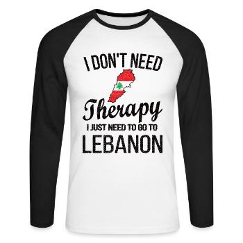 Stolzer Libanese Libanon Libanesische Flagge - Unisex Baseballshirt langarm - Weiß/Schwarz - Vorne - Nik (191cm)