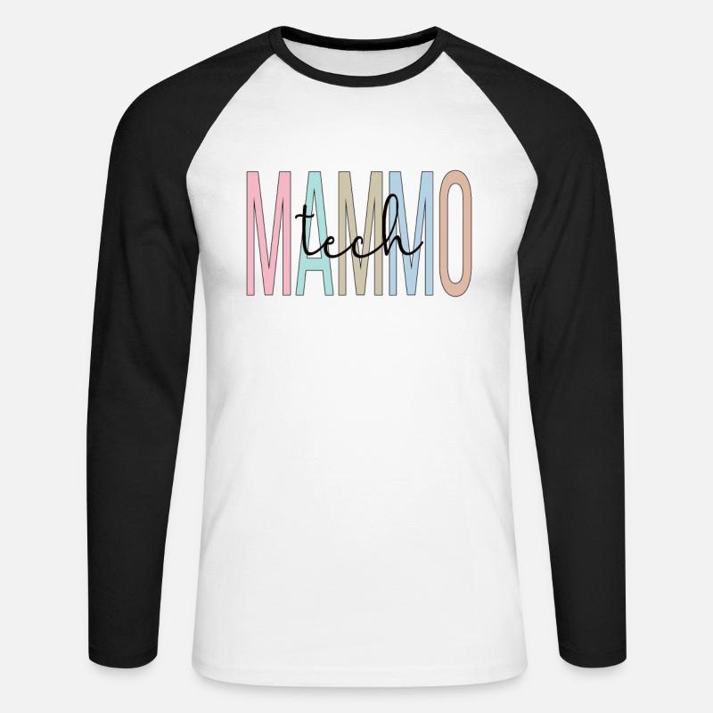 Mammo Technologist Recognition Mammography Tech - Unisex Long Sleeve Baseball T-Shirt - white/black