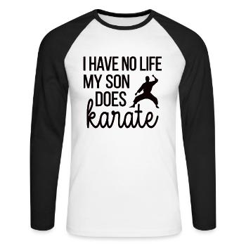 Meilleur cadeau de maman de karaté Fière maman de karaté - T-shirt baseball manches longues Homme - blanc/noir - Devant - Nik (191cm)