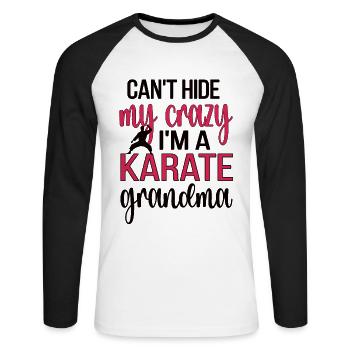 Fière Karaté Grand-mère Meilleur Karaté Grand-mère Cadeau - T-shirt baseball manches longues Homme - blanc/noir - Devant - Nik (191cm)