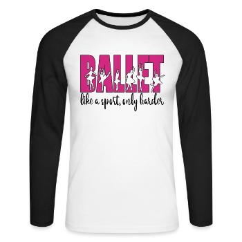 Ballet Dancer Gift Ballerina Ballet Dancer - Unisex Long Sleeve Baseball T-Shirt - white/black - Front - Nik (191cm)