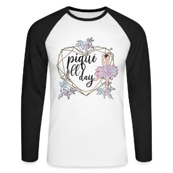 Ballet dancer ballerina ballet dance dancer - Unisex Long Sleeve Baseball T-Shirt - white/black - Front - Nik (191cm)