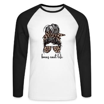 Meilleur bonus Tante Fière Belle-tante Cadeau - T-shirt baseball manches longues Homme - blanc/noir - Devant - Nik (191cm)