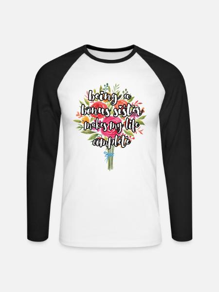 Bonus-Schwester Beste Stiefschwester Geschenk - Unisex Baseballshirt langarm - Weiß/Schwarz