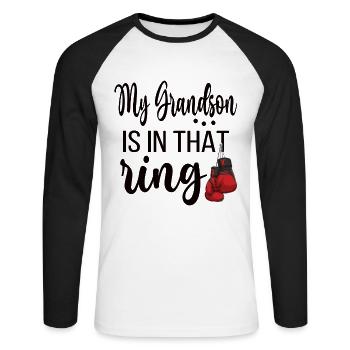 Boxoma Geschenk Box-Großmutter Stolze Boxer Oma - Unisex Baseballshirt langarm - Weiß/Schwarz - Vorne - Nik (191cm)