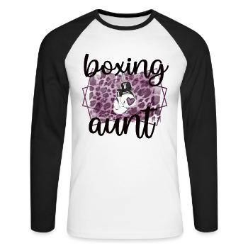 Boxe Tante Fière Boxe Tante Par Boxer Tante Cadeau - T-shirt baseball manches longues Homme - blanc/noir - Devant - Nik (191cm)