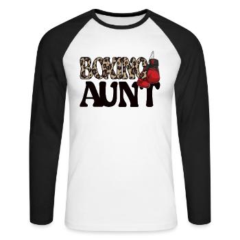 Boxe Tante Fière Boxe Tante Par Boxer Tante Cadeau - T-shirt baseball manches longues Homme - blanc/noir - Devant - Nik (191cm)