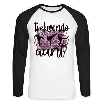 Proud Taekwondo Aunt Taekwondo Aunt Gift - Unisex Long Sleeve Baseball T-Shirt - white/black - Front - Nik (191cm)