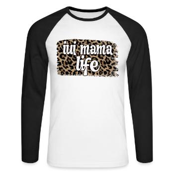 Proud IUI Mama IUI Intrauterine Insemination Mama - Unisex Long Sleeve Baseball T-Shirt - white/black - Front - Nik (191cm)