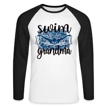 Meilleure natation Grand-mère Grand-mère Nageuse Grand-mère Natation Grand-mère - T-shirt baseball manches longues Homme - blanc/noir - Devant - Nik (191cm)