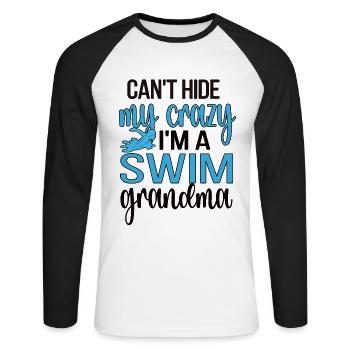 Meilleure natation Grand-mère Grand-mère Nageuse Grand-mère Natation Grand-mère - T-shirt baseball manches longues Homme - blanc/noir - Devant - Nik (191cm)