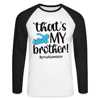 Best Swimming Sister Swimming Sister Swimmer - Unisex Long Sleeve Baseball T-Shirt - white/black - Front - Nik (191cm)