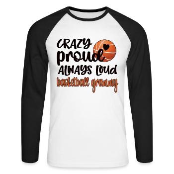 Grammy Grandma Par Basketteur Basketball Grammy - T-shirt baseball manches longues Homme - blanc/noir - Devant - Nik (191cm)
