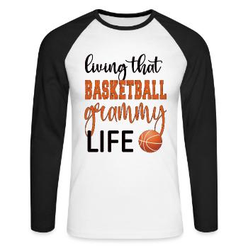 Grammy Grandma Par Basketteur Basketball Grammy - T-shirt baseball manches longues Homme - blanc/noir - Devant - Nik (191cm)
