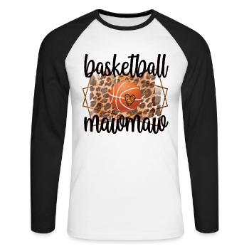 Mawmaw Grand-mère du basket-ball Basketteur Mawmaw - T-shirt baseball manches longues Homme - blanc/noir - Devant - Nik (191cm)