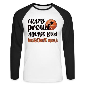 Meme Grand-mère de basket-ball joueur de basket-ball Meme - T-shirt baseball manches longues Homme - blanc/noir - Devant - Nik (191cm)
