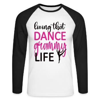 Proud Dance Grammy Grandma Par Dancer Dance Grammy - T-shirt baseball manches longues Homme - blanc/noir - Devant - Nik (191cm)