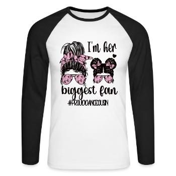 Proud Dance Cousin Of Dancer Cousin Dancer - Unisex Long Sleeve Baseball T-Shirt - white/black - Front - Nik (191cm)
