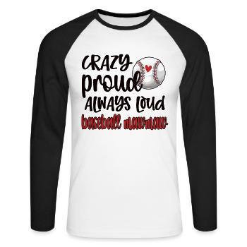 Mawmaw Grand-mère du joueur de baseball Baseball Mawmaw - T-shirt baseball manches longues Homme - blanc/noir - Devant - Nik (191cm)