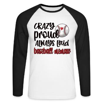 Memaw Grand-mère du joueur de baseball Baseball Memaw - T-shirt baseball manches longues Homme - blanc/noir - Devant - Nik (191cm)