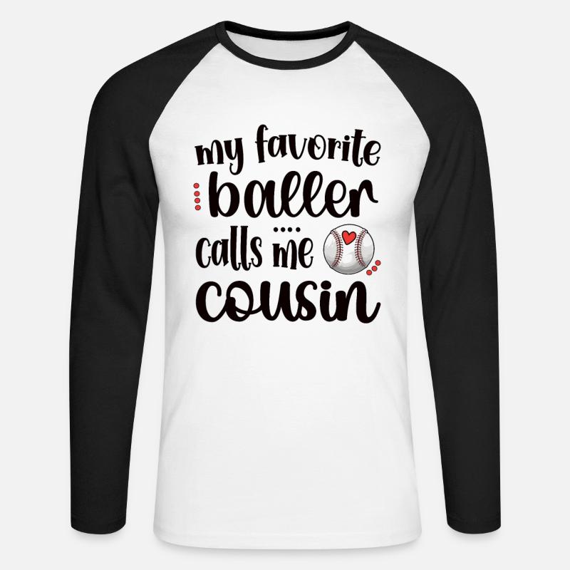 Stolzer Baseball-Cousin Eines Baseballspielers - Unisex Baseballshirt langarm - Weiß/Schwarz