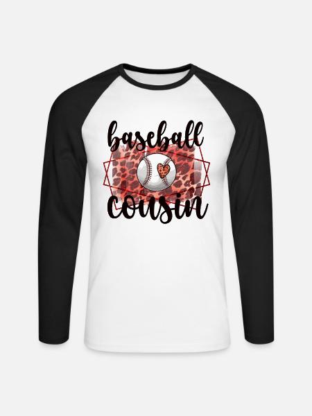 Stolzer Baseball-Cousin Eines Baseballspielers - Unisex Baseballshirt langarm - Weiß/Schwarz