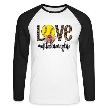 Nanny Grandma Of A Softball Player Softball Nanny - Unisex Long Sleeve Baseball T-Shirt - white/black - Front - Nik (191cm)
