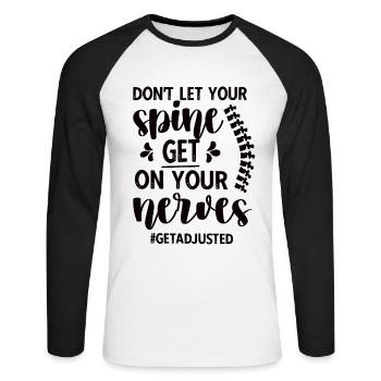 Chiropractor Chiropractic Chiropractor - Unisex Long Sleeve Baseball T-Shirt - white/black - Front - Nik (191cm)