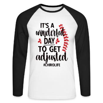 Chiropractor Chiropractic Chiropractor - Unisex Long Sleeve Baseball T-Shirt - white/black - Front - Nik (191cm)
