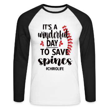 Chiropractor Chiropractic Chiropractor - Unisex Long Sleeve Baseball T-Shirt - white/black - Front - Nik (191cm)