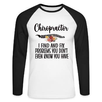 Chiropraktiker Chiropraktik Bester Chiropraktiker - Unisex Baseballshirt langarm - Weiß/Schwarz - Vorne - Nik (191cm)