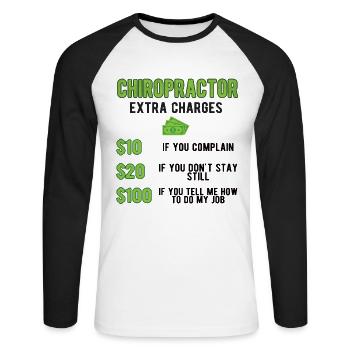 Chiropraktiker Chiropraktik Bester Chiropraktiker - Unisex Baseballshirt langarm - Weiß/Schwarz - Vorne - Nik (191cm)