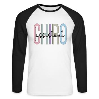Chiropraktischer Assistent Von Chiropraktiker - Unisex Baseballshirt langarm - Weiß/Schwarz - Vorne - Nik (191cm)