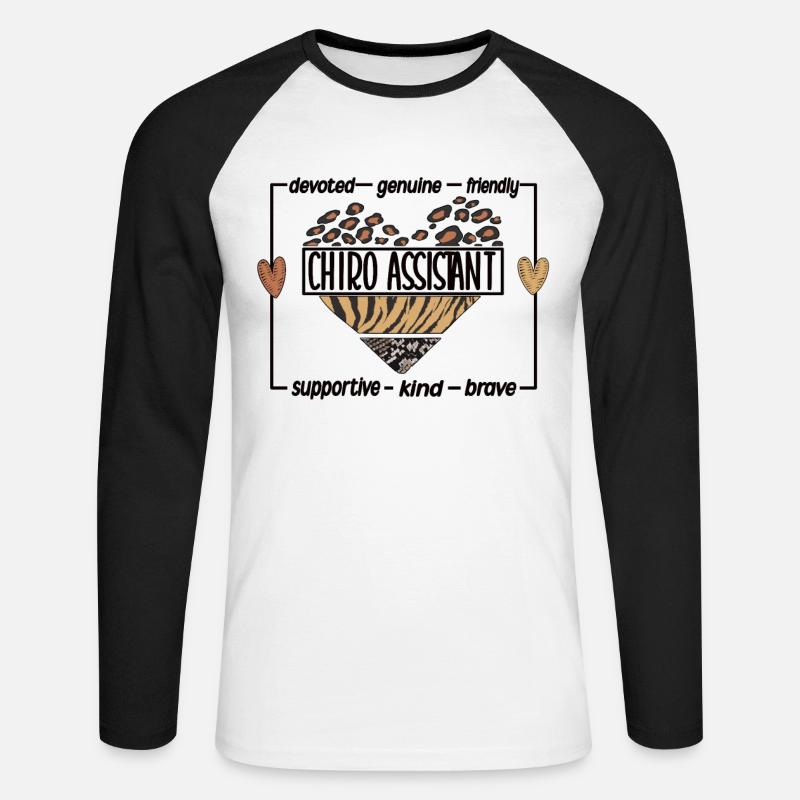Chiropraktischer Assistent Chiropraktik Assistent - Unisex Baseballshirt langarm - Weiß/Schwarz