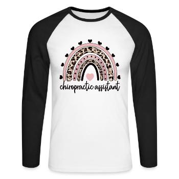 Chiropraktischer Assistent Chiropraktik Assistent - Unisex Baseballshirt langarm - Weiß/Schwarz - Vorne - Nik (191cm)