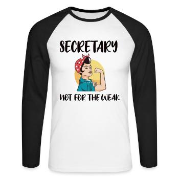 Secretary Gift Office Worker Appreciation - Unisex Long Sleeve Baseball T-Shirt - white/black - Front - Nik (191cm)