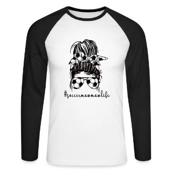 Mawmaw Grand-mère de joueur de football Mawmaw - T-shirt baseball manches longues Homme - blanc/noir - Devant - Nik (191cm)