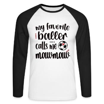 Mawmaw Grandma From Soccer Player Soccer Mawmaw - Unisex Long Sleeve Baseball T-Shirt - white/black - Front - Nik (191cm)