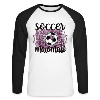 Mawmaw Grandma From Soccer Player Soccer Mawmaw - Unisex Long Sleeve Baseball T-Shirt - white/black - Front - Nik (191cm)
