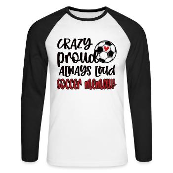 Proud Memaw Grandma Of Soccer Player Soccer Memaw - Unisex Long Sleeve Baseball T-Shirt - white/black - Front - Nik (191cm)