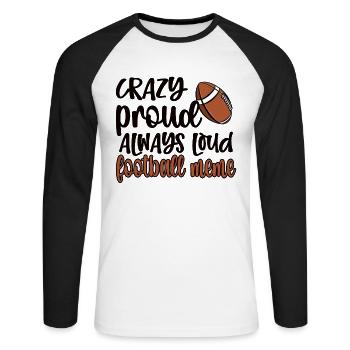 Mème de football Grand-mère de joueur de football mème - T-shirt baseball manches longues Homme - blanc/noir - Devant - Nik (191cm)