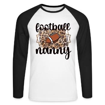 Football Nanny Grandma Of Football Player Nanny - Unisex Long Sleeve Baseball T-Shirt - white/black - Front - Nik (191cm)