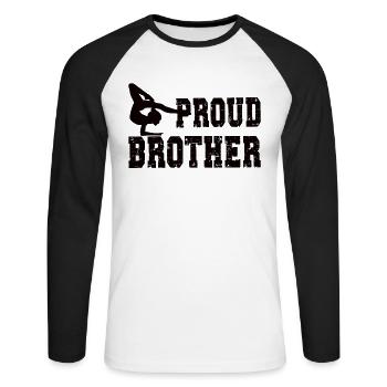 Dance Brother Of a Dancer Brother of Dancer - Unisex Long Sleeve Baseball T-Shirt - white/black - Front - Nik (191cm)